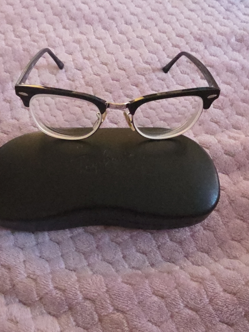 Ray-Ban Black and Clear RB5154 Browline Women's Glasses